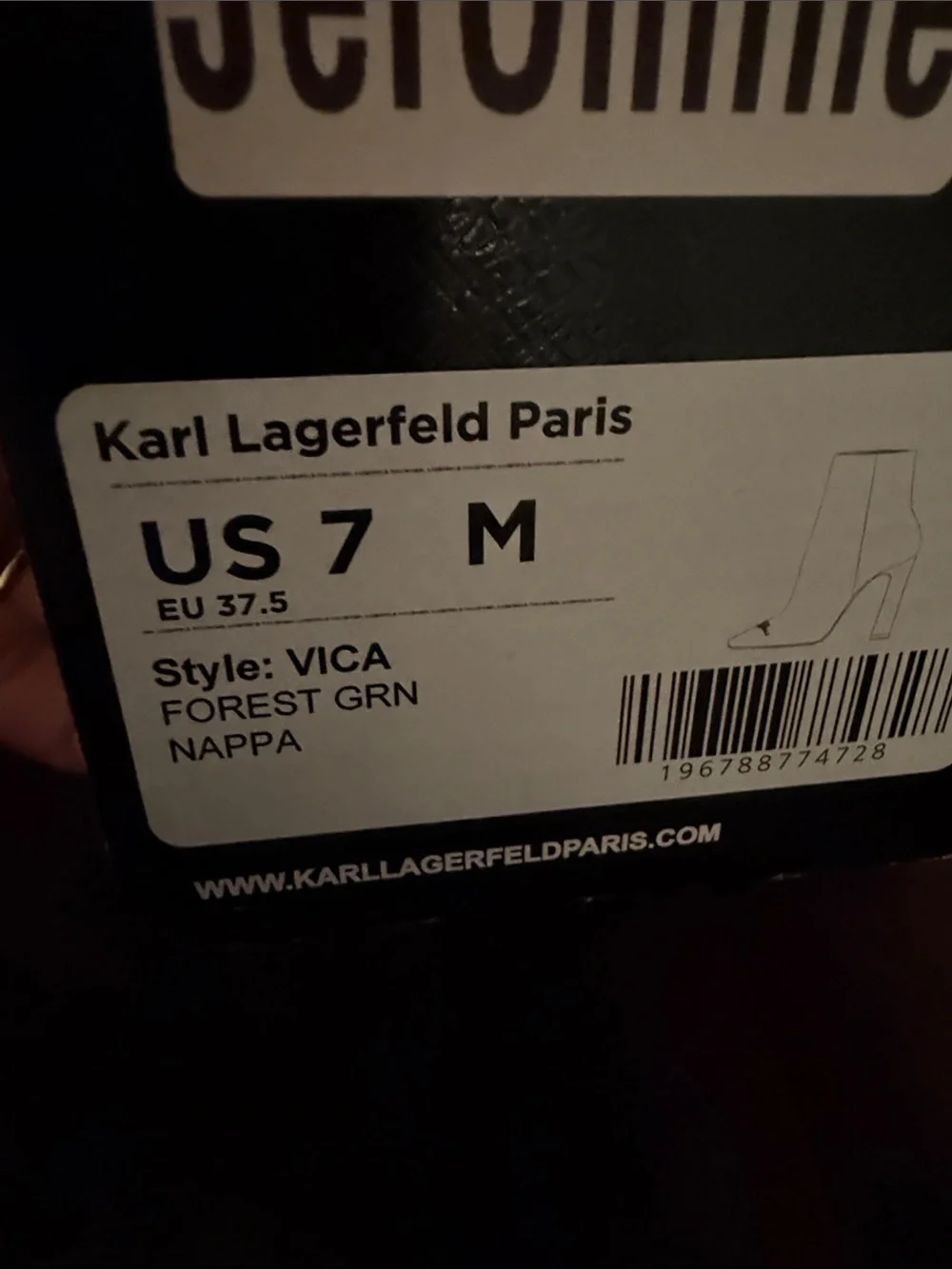 Karl Lagerfeld Dark Teal‎ Leather Square Toe Ankle Boots
